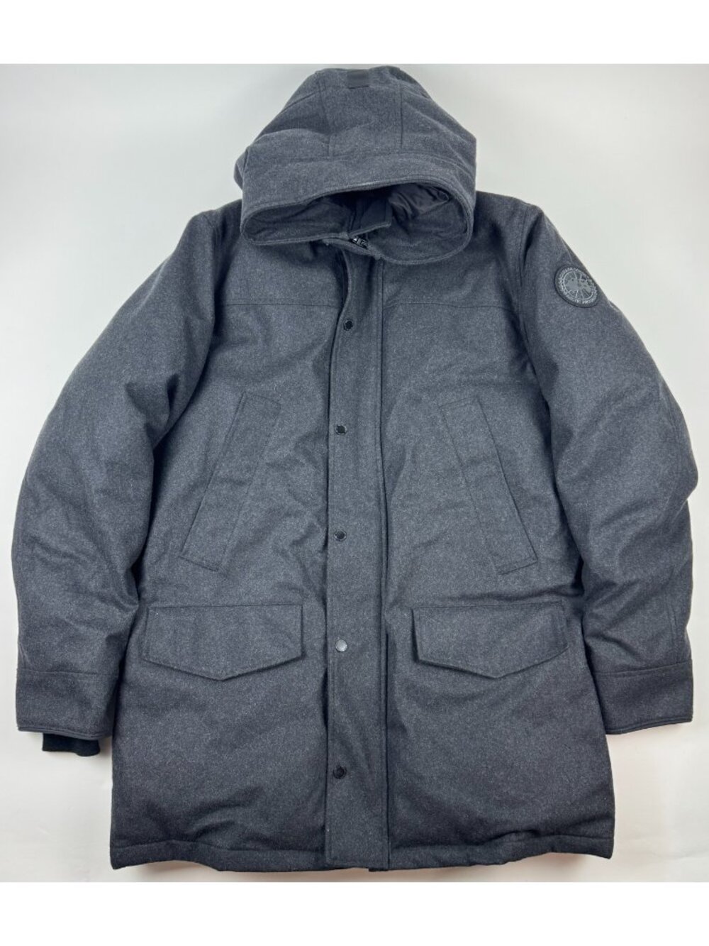 Authentic Canada Goose Langford Parka Wool Carbon Melange Mens Size Large